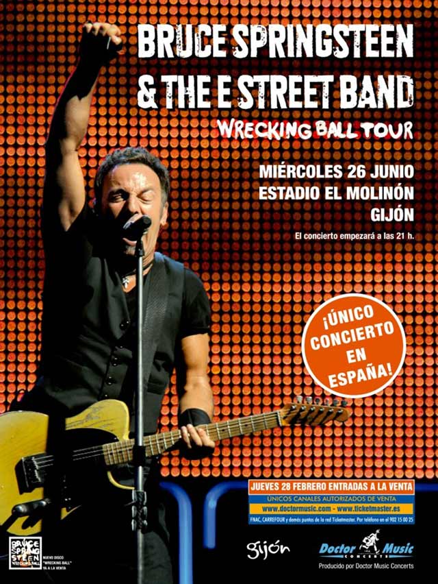 Poster Bruce Springsteen Gijon 2013